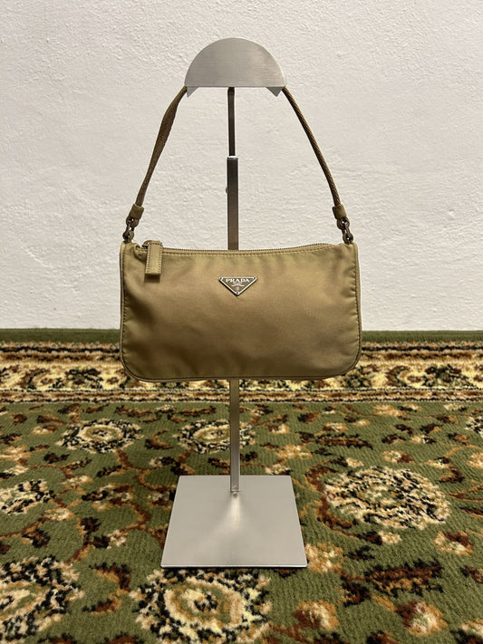 Archive Prada nylon triangle logo mini handbag