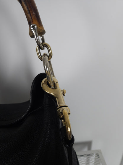 Gucci bamboo top handle hobo handbag with shoulder strap