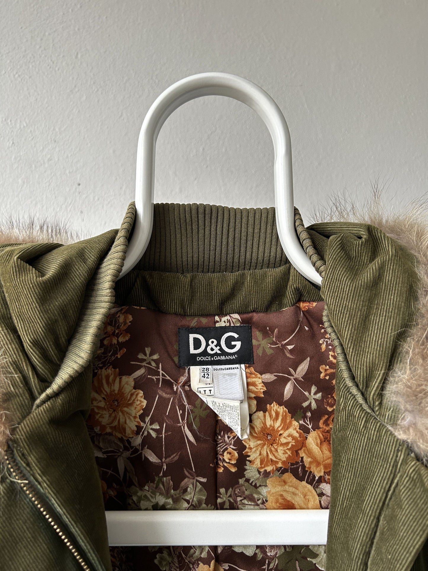 Archive y2k Dolce Gabbana corduroy hooded bomber