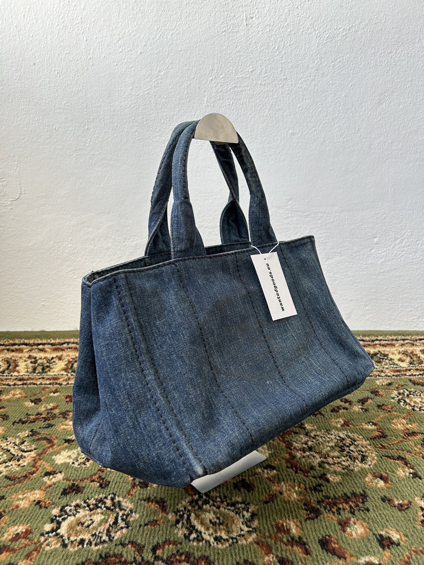 Prada Canapa denim handbag large size