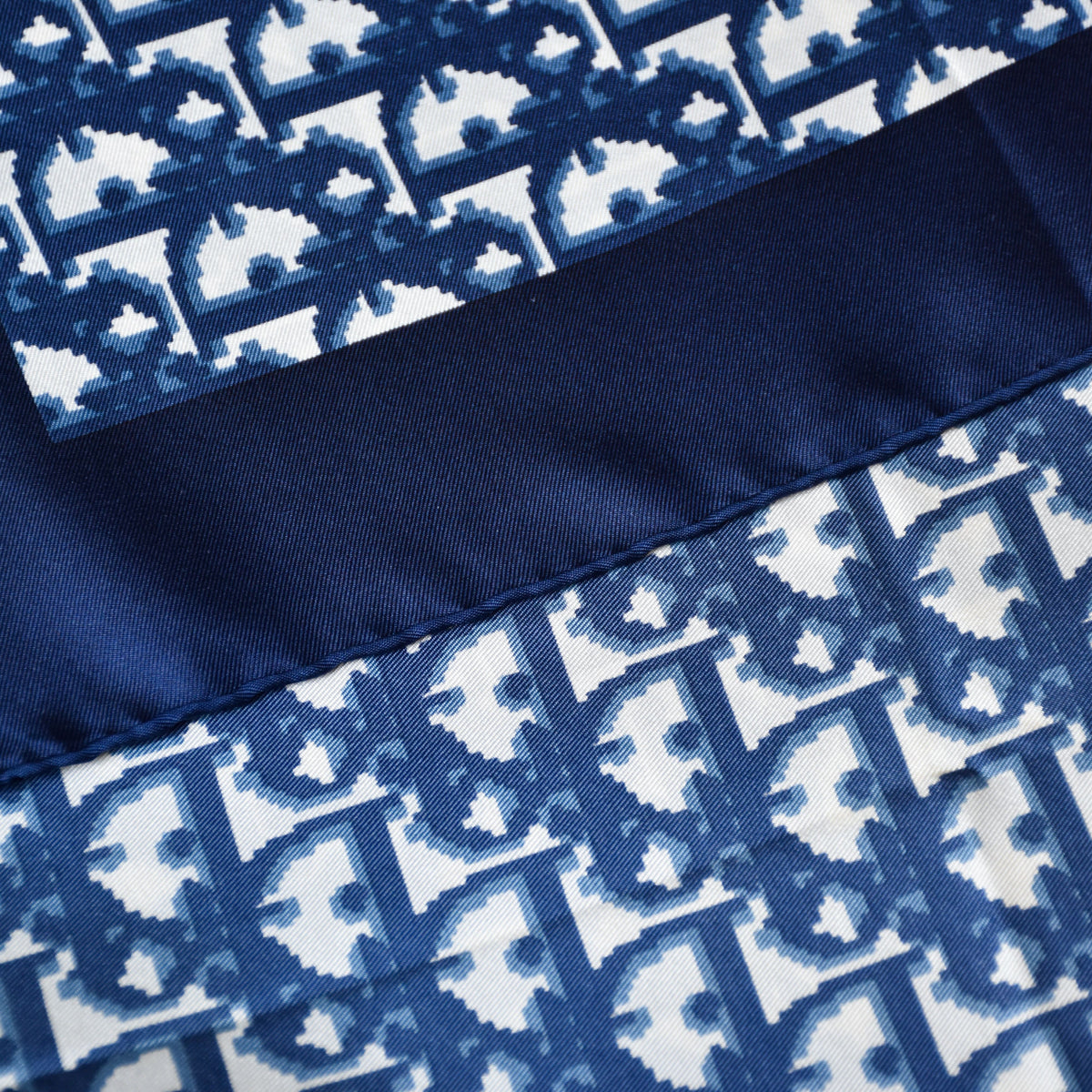 Vintage Dior trotter silk scarf navy