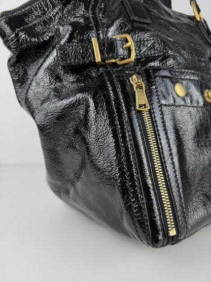 SS2009 YSL Rive Gauche sac downtown patent leather tote bag