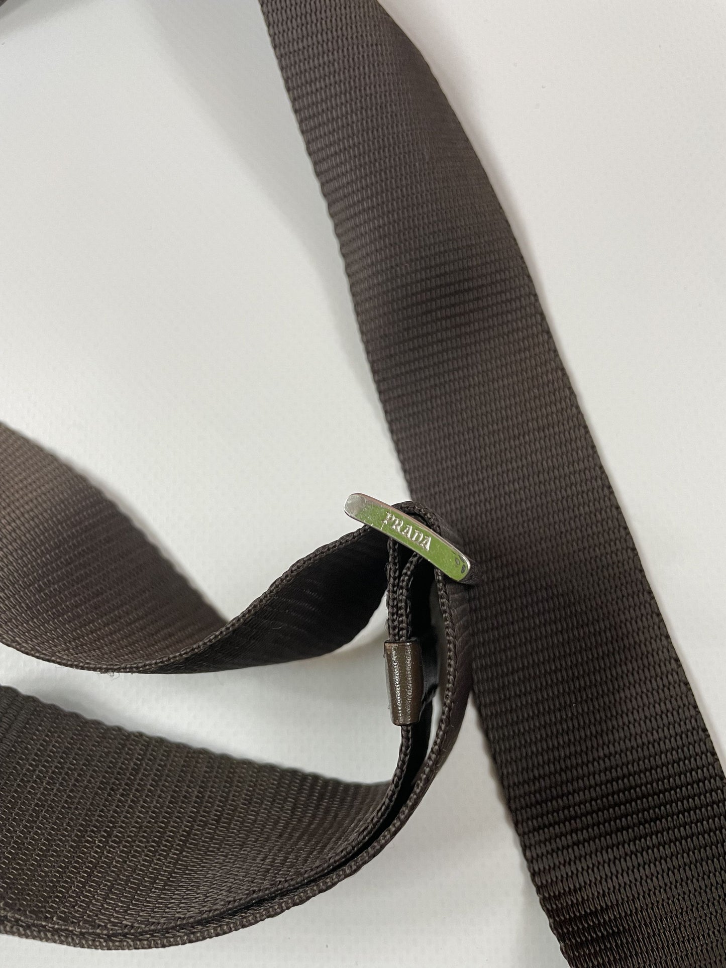 Prada nylon triangle logo small shoulder crossbody bag