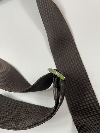 Prada nylon triangle logo small shoulder crossbody bag