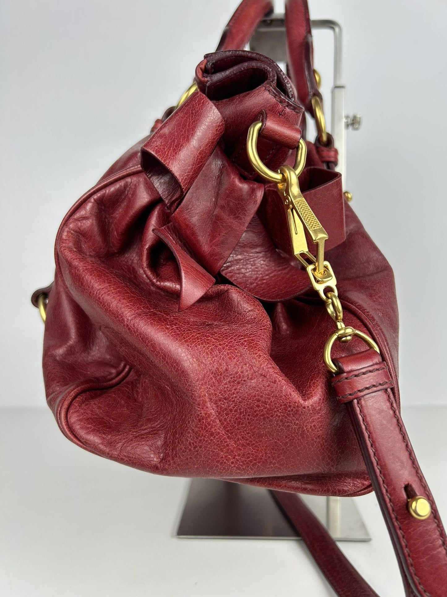 Miu miu vitello bow bag in red