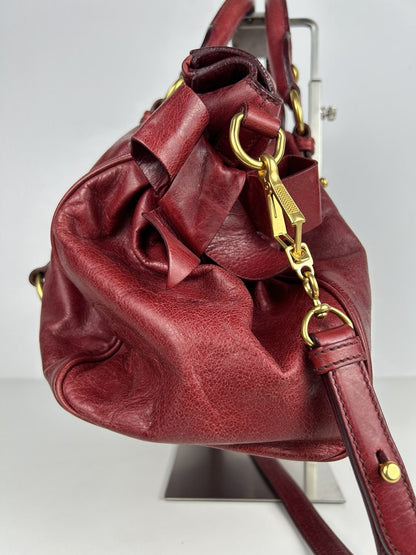 Miu miu vitello bow bag in red