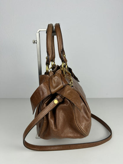 Miu miu mini bow bag in brown