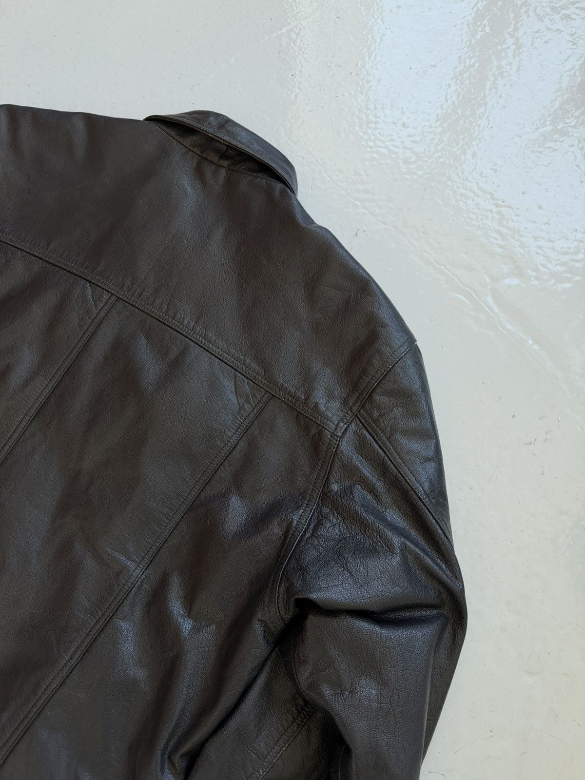Vintage leather trucker jacket