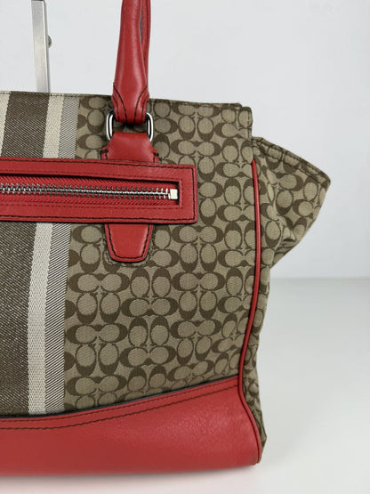 Coach legacy stripe candace carryall tote