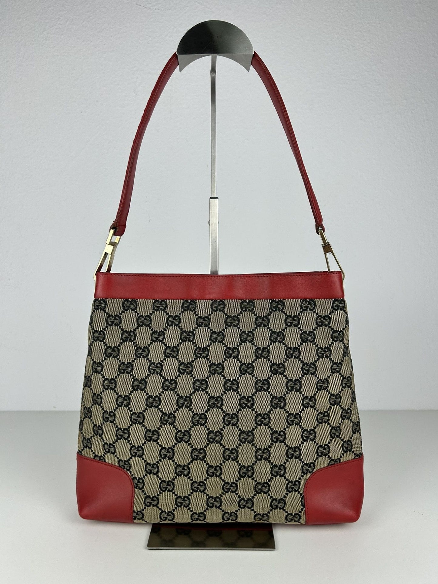 Vintage y2k Gucci monogram canvas and leather shoulder bag