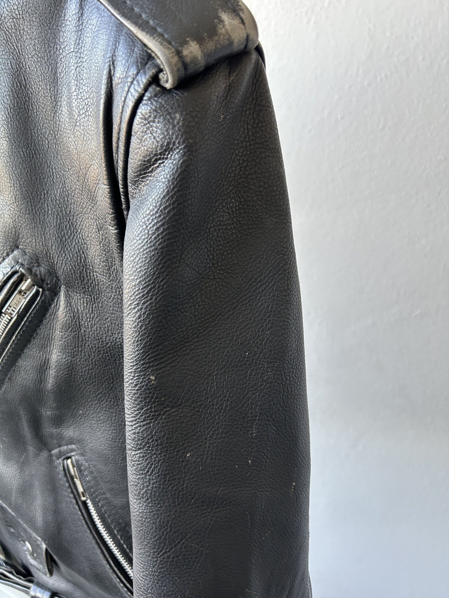 Vintage ramones biker leather jacket