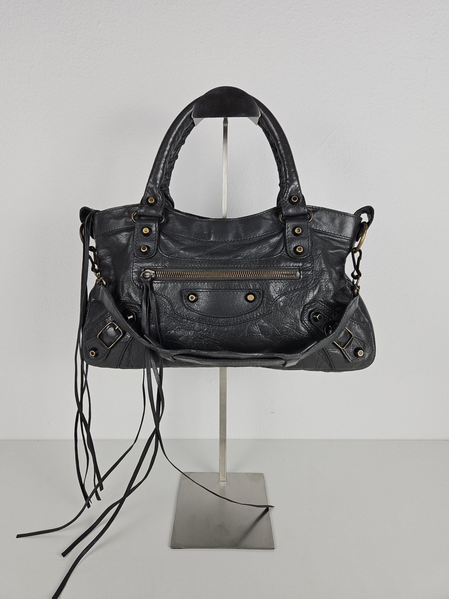 Balenciaga first bag in dark gray