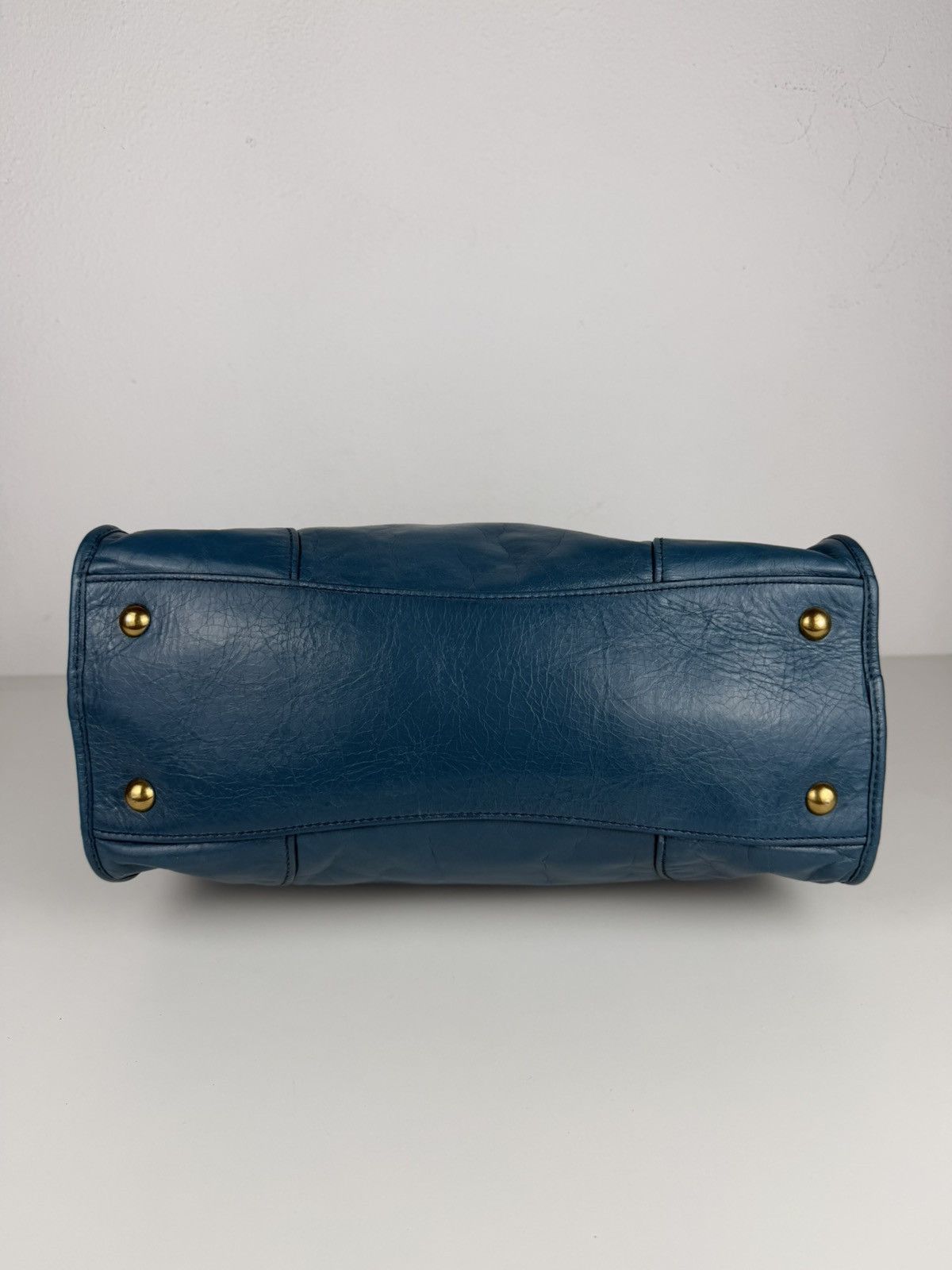 Miu miu vitello lux top zip handbag in turquoise