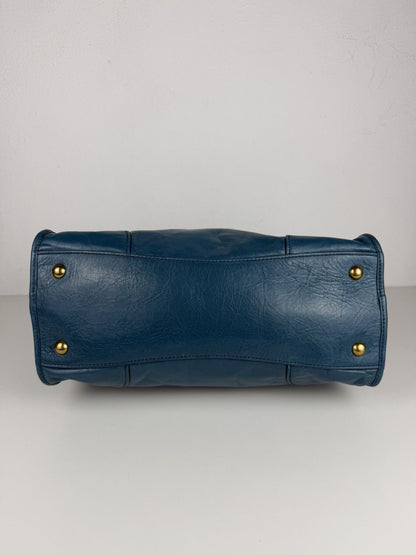 Miu miu vitello lux top zip handbag in turquoise