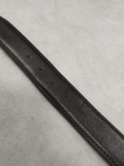 Vintage 1978 Hermes dark brown leather belt