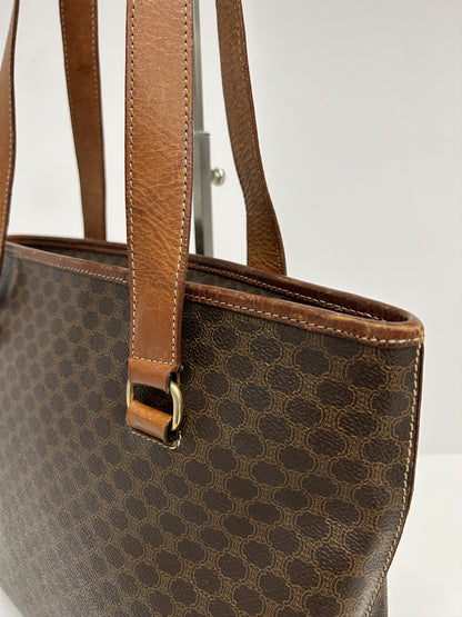 Vintage 90s Celine macadam top zip tote bag