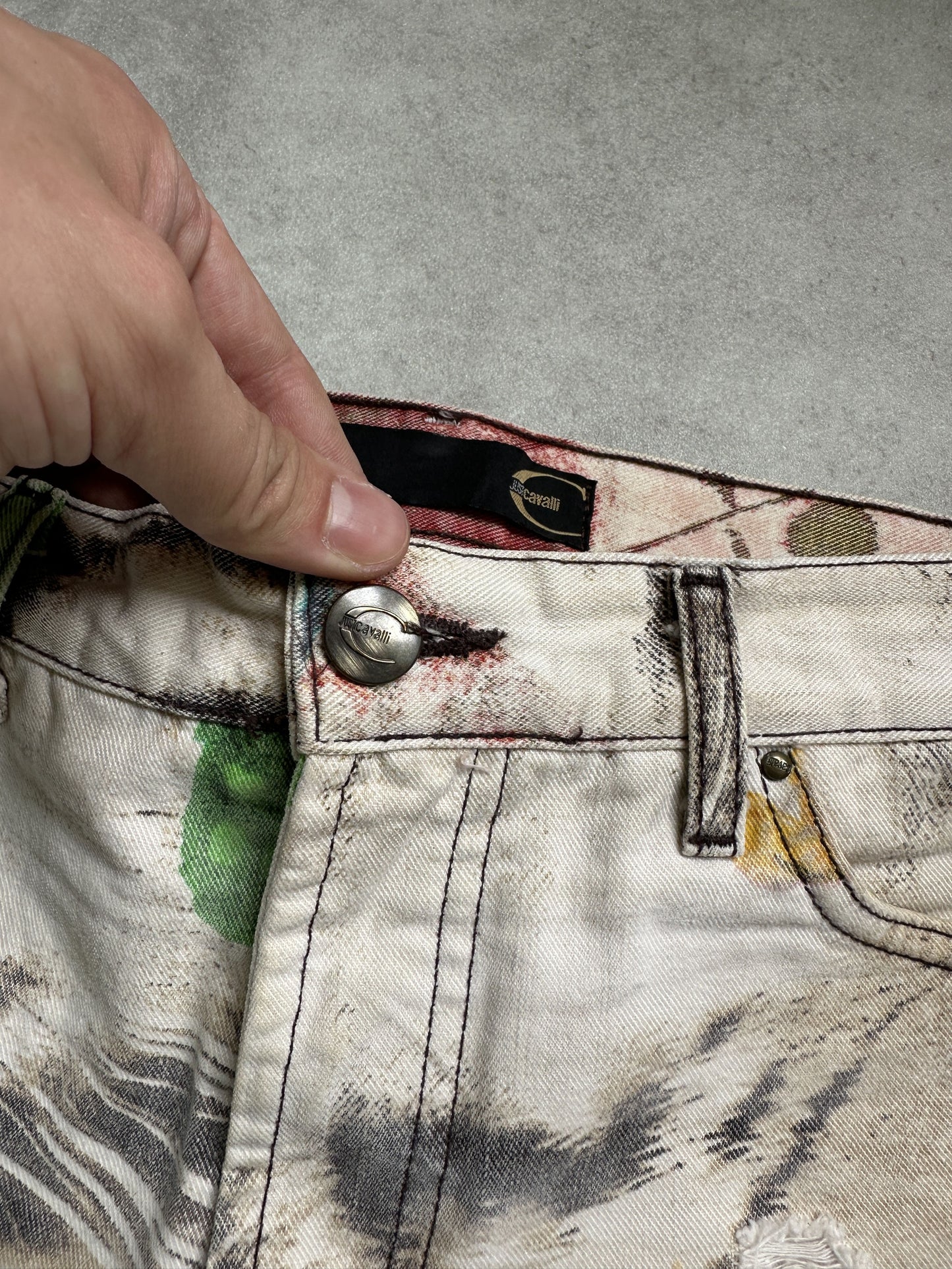 Archive y2k Just Cavalli butterfly floral alloverprint pants