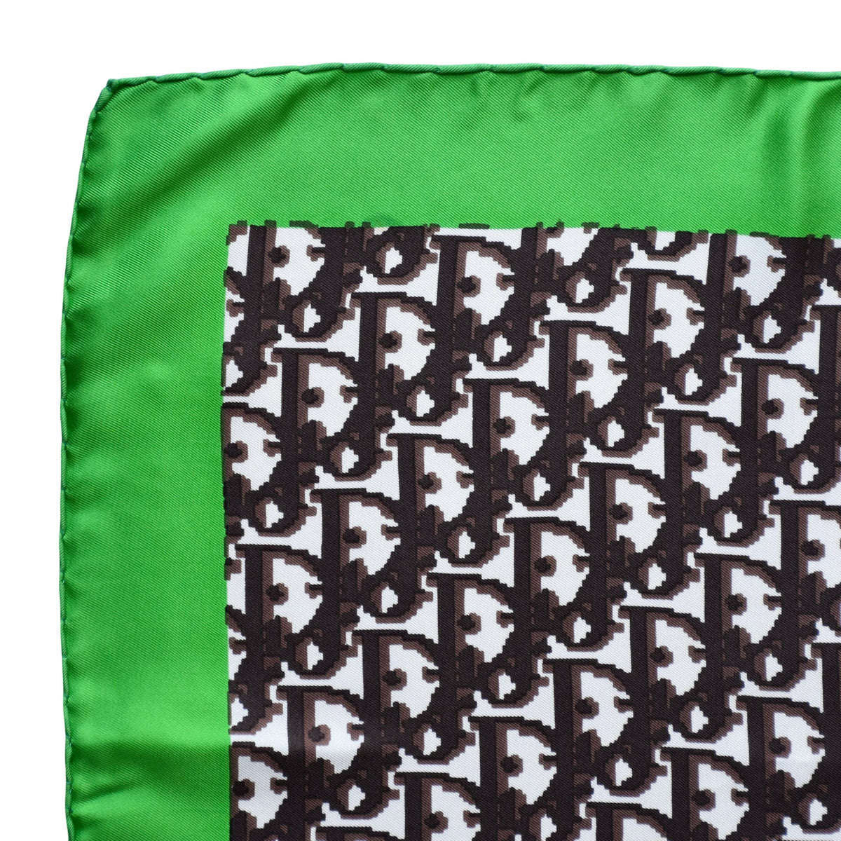 Vintage Dior trotter silk scarf brown & green
