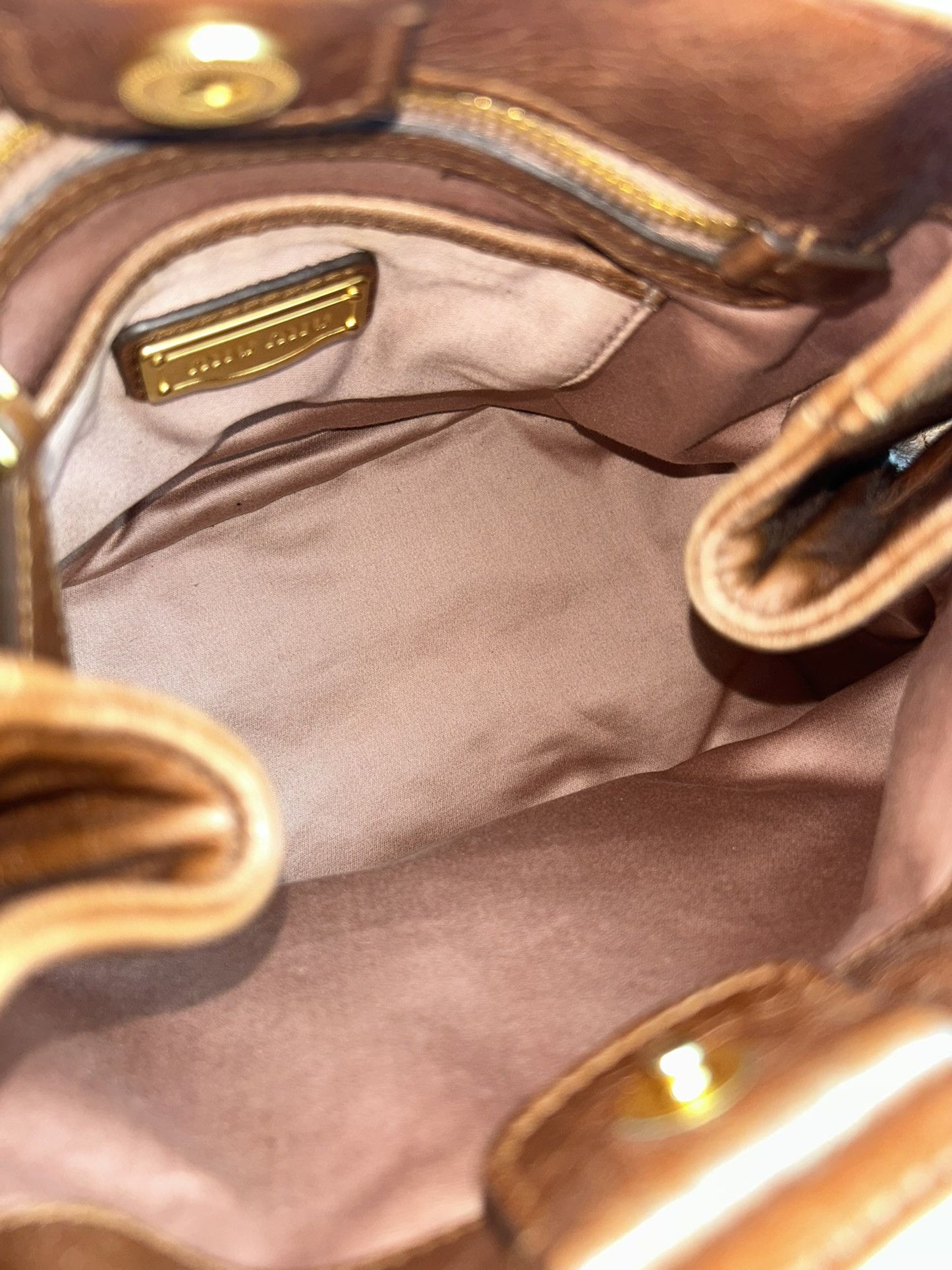 Miu miu mini bow bag in brown