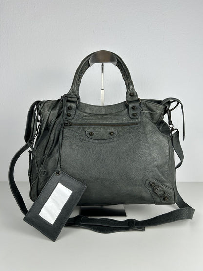 Balenciaga classic hardware city velo bag in dark green