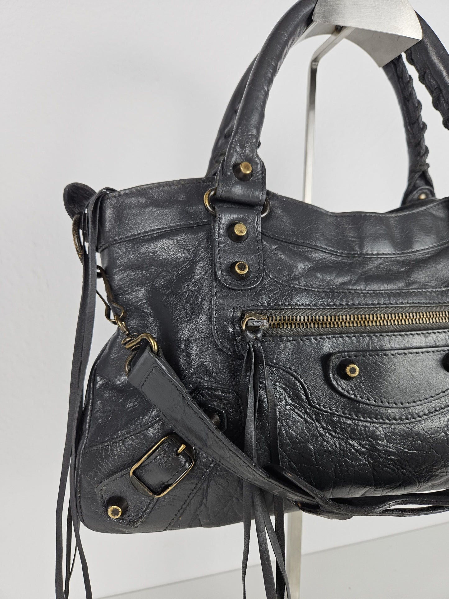 Balenciaga first bag in dark gray