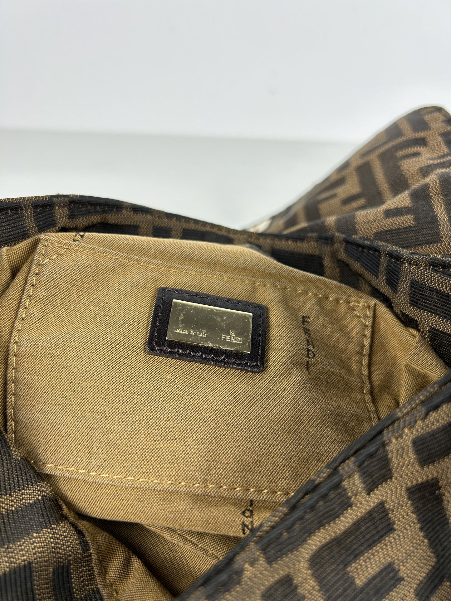 Fendi zucca monogram canvas chef bag baguette