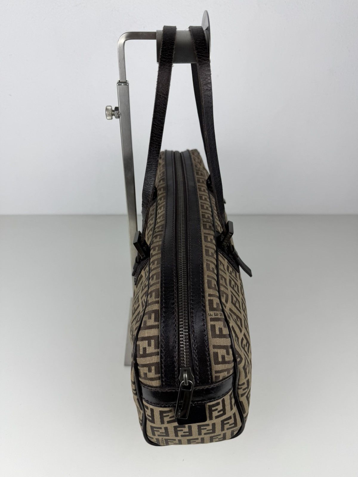 Fendi zucchino monogram canvas mini bowling bag
