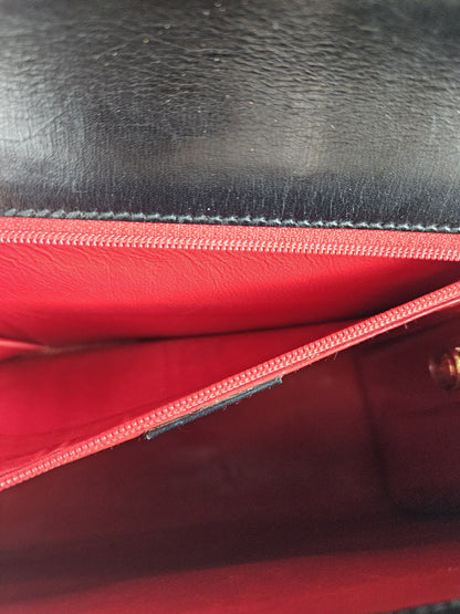 Vintage 80s Gucci lady lock box leather handbag