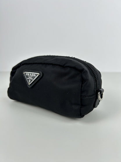 Prada nylon triangle logo mini pouch