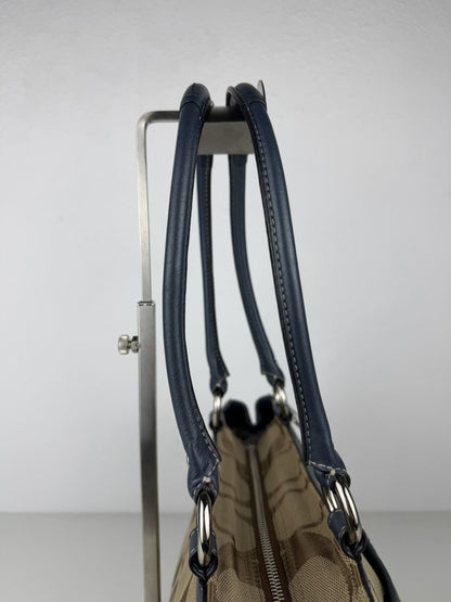 Coach park signature carryall canvas and leather tote