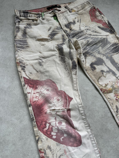 Archive y2k Just Cavalli butterfly floral alloverprint pants