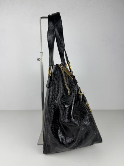 SS2009 YSL Rive Gauche sac downtown patent leather tote bag