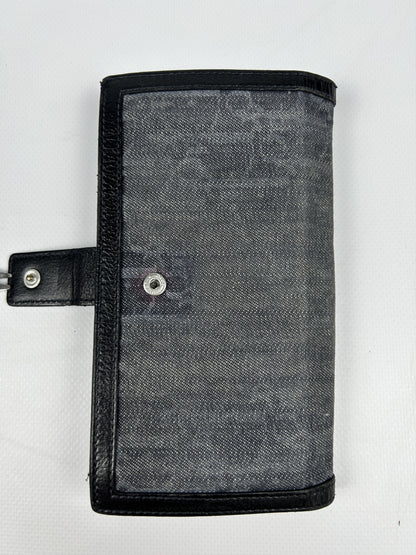 Dior flight monogram canvas and leather long trifold wallet