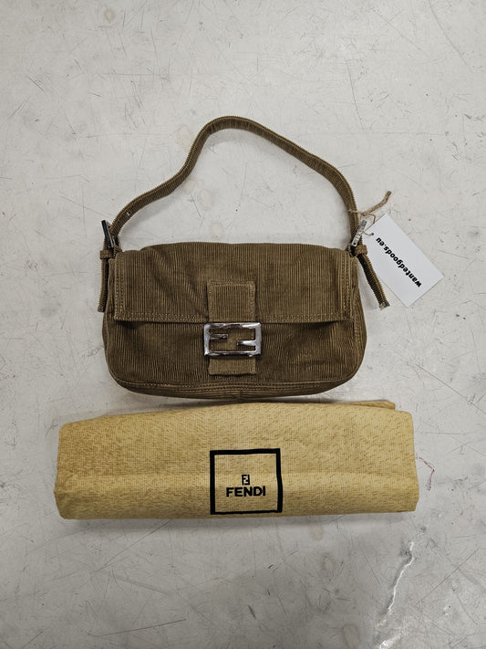 Vintage y2k fendi corduroy baguette handbag