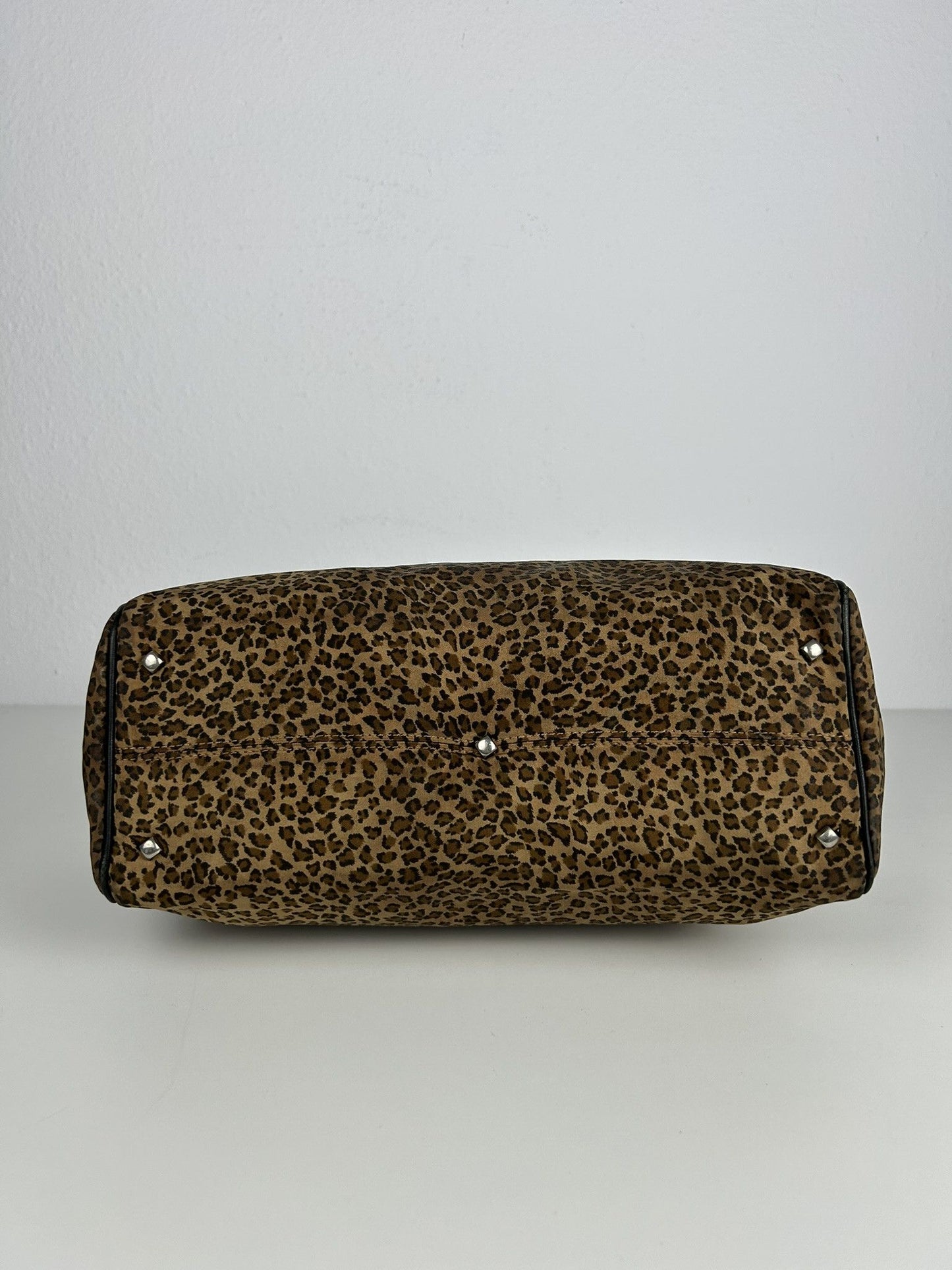 Vintage Bottega Veneta leopard print mini boston bag