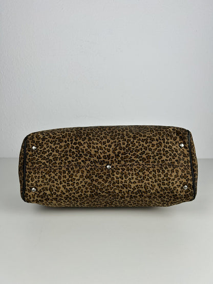 Vintage Bottega Veneta leopard print mini boston bag