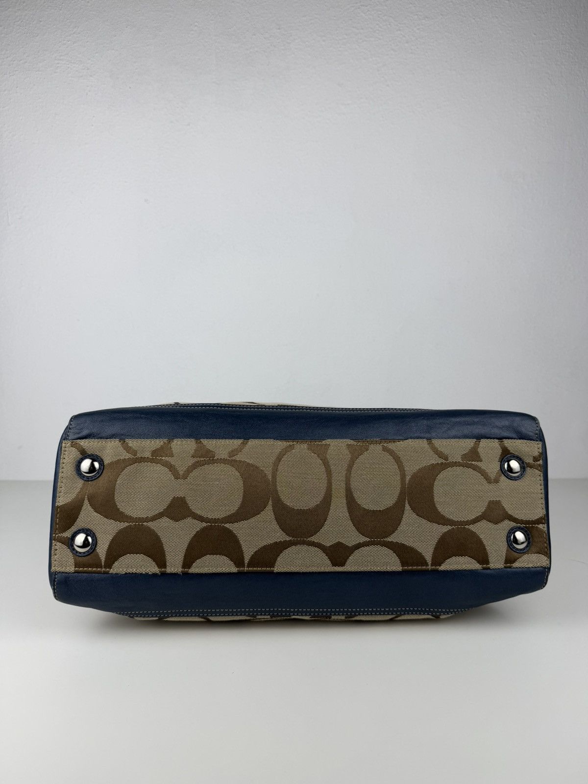 Coach park signature carryall canvas and leather tote