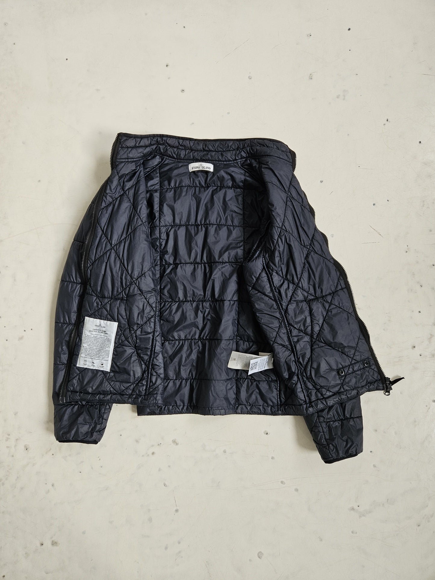 Stone Island garment dyed quilted micro yarn light down jacket