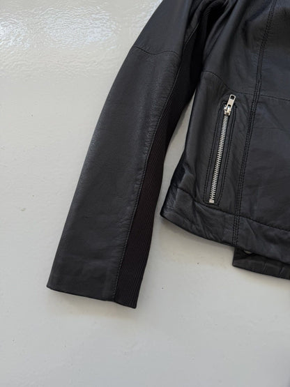 Vintage Saint Tropez asymmetrical leather jacket