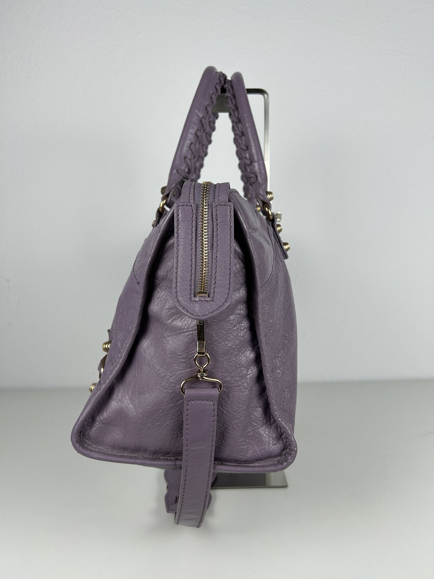 Balenciaga part time giant hardware city bag in lilac