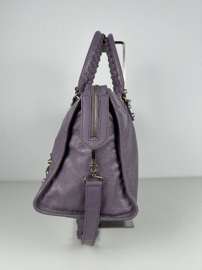 Balenciaga part time giant hardware city bag in lilac