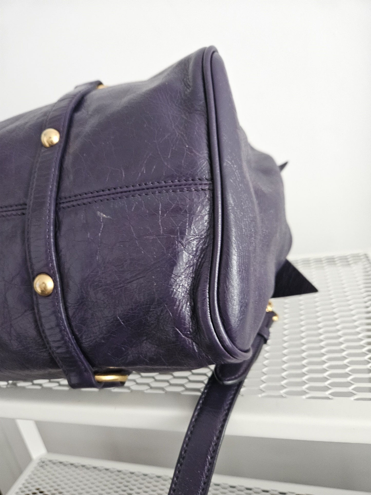 Miu miu vitello bow bag in deep purple