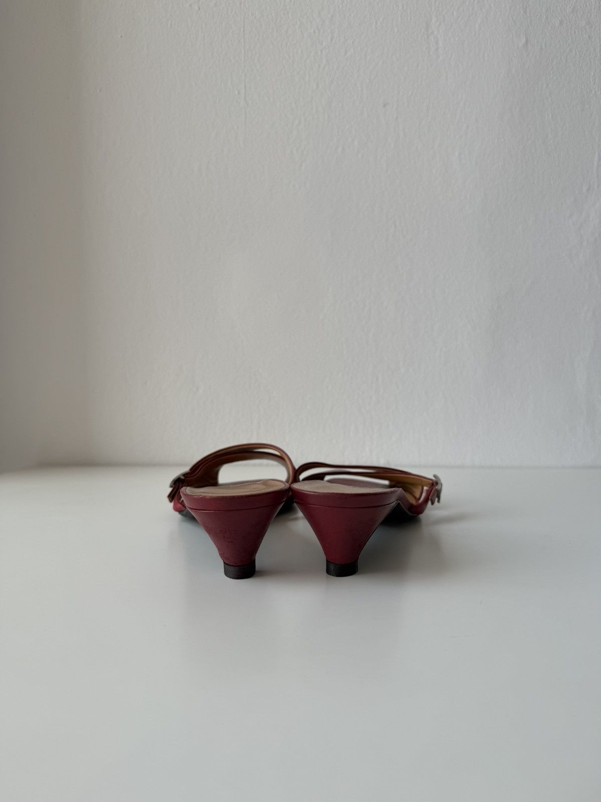 Hermes Kiton open toe kitten heel mules