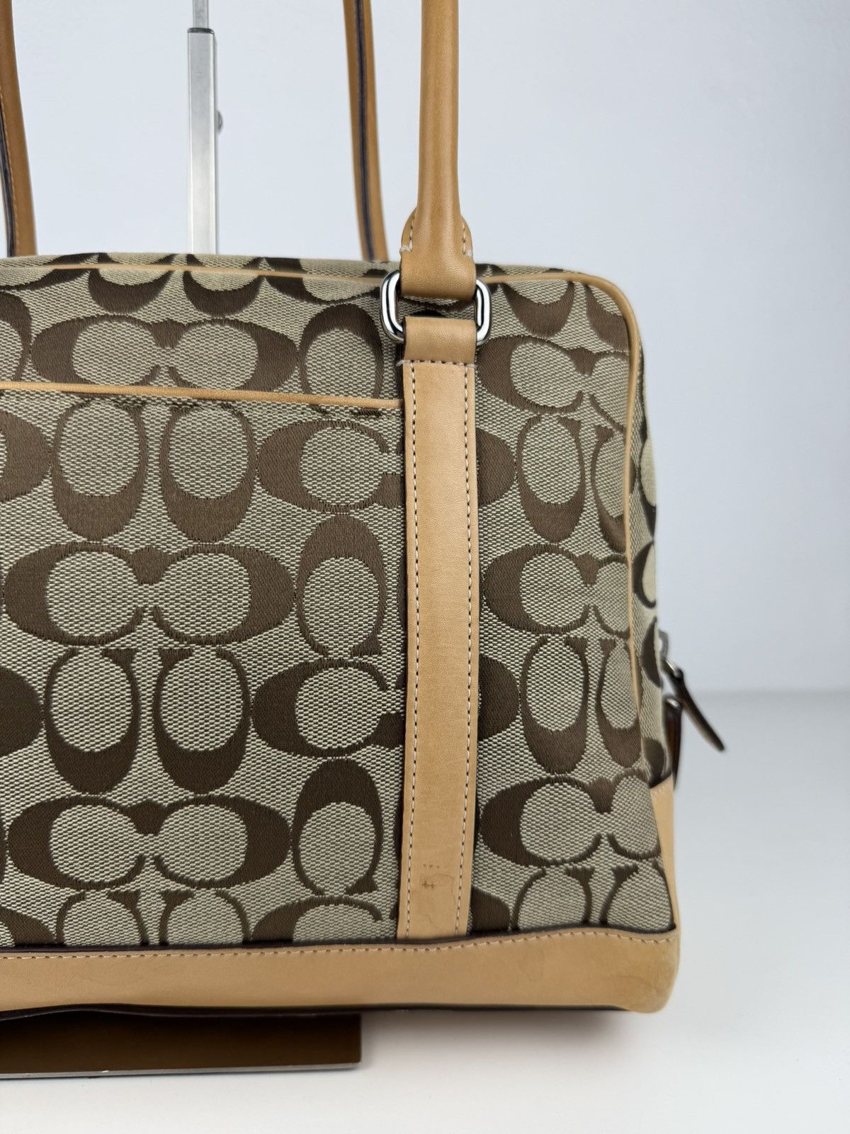 Coach signature canvas and leather satchel