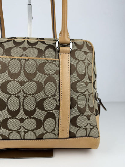 Coach signature canvas and leather satchel