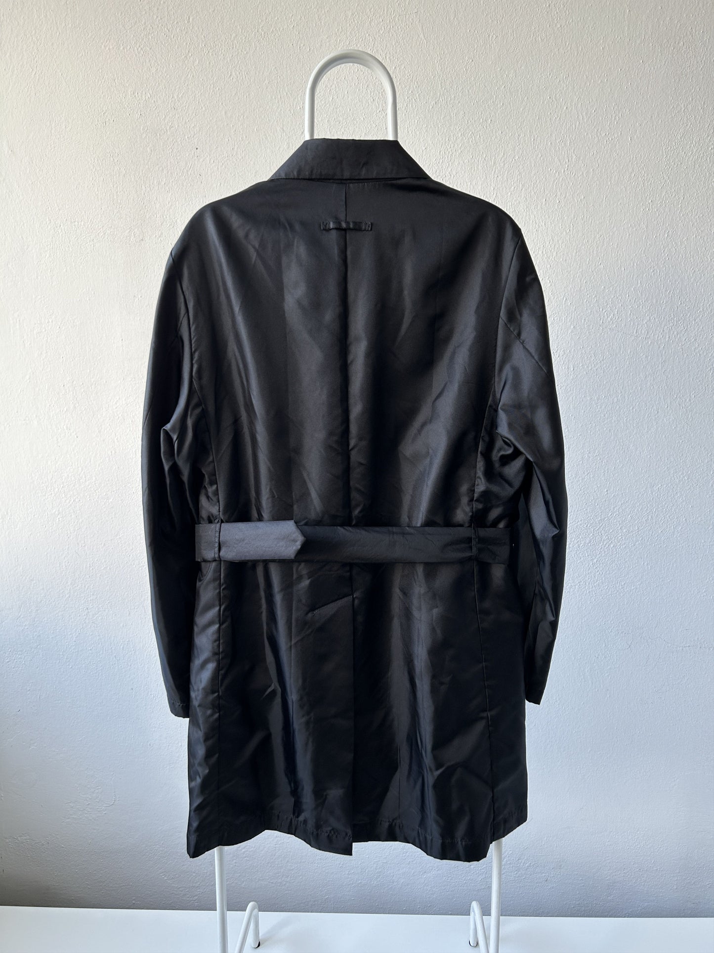 Gaultier homme objet nylon belted trench coat