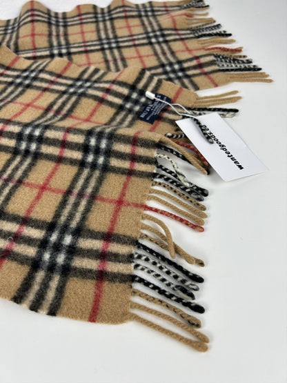 Vintage Burberry nova check wool and cashmere scarf
