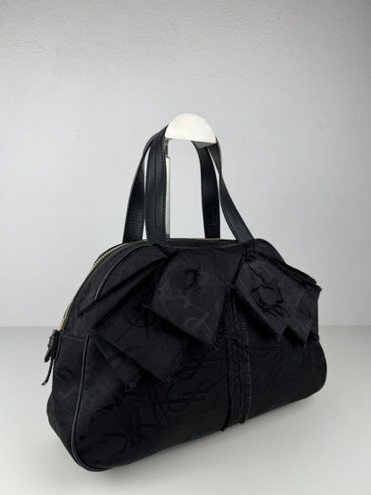 YSL Rive Gauche monogram obi bow bowler bag