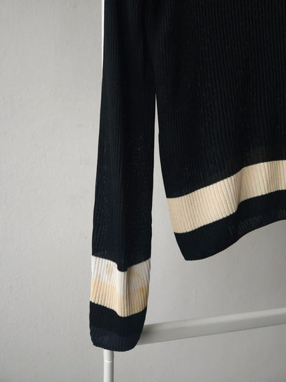 SS2001 Chanel viscose ribbed see through knit
