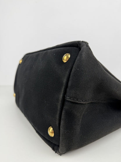 Prada canapa canvas tote small